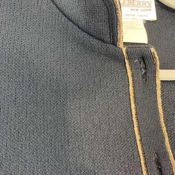 VINTAGE Castleberry Chanel Like Gold Button Knit Jacket - Picture 4 of 9